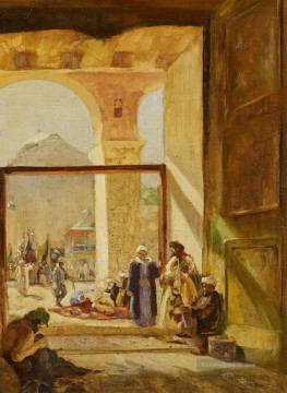 Gustav Bauernfeind Werke - Atrium der Umayyad Moschee in Damaskus Gustav Bauernfeind Orientalist